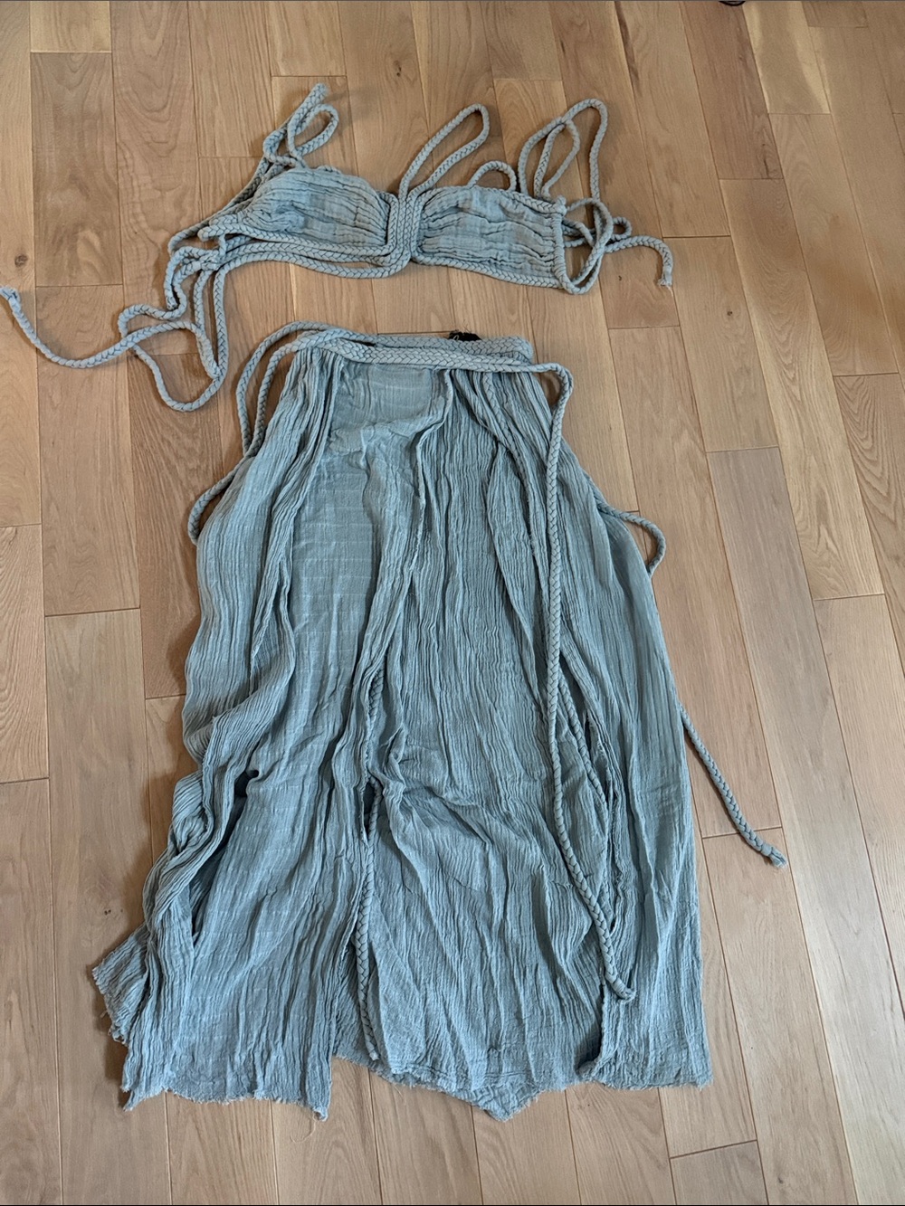 Women's Sage Two-Piece Maxi Dress with Bra Top